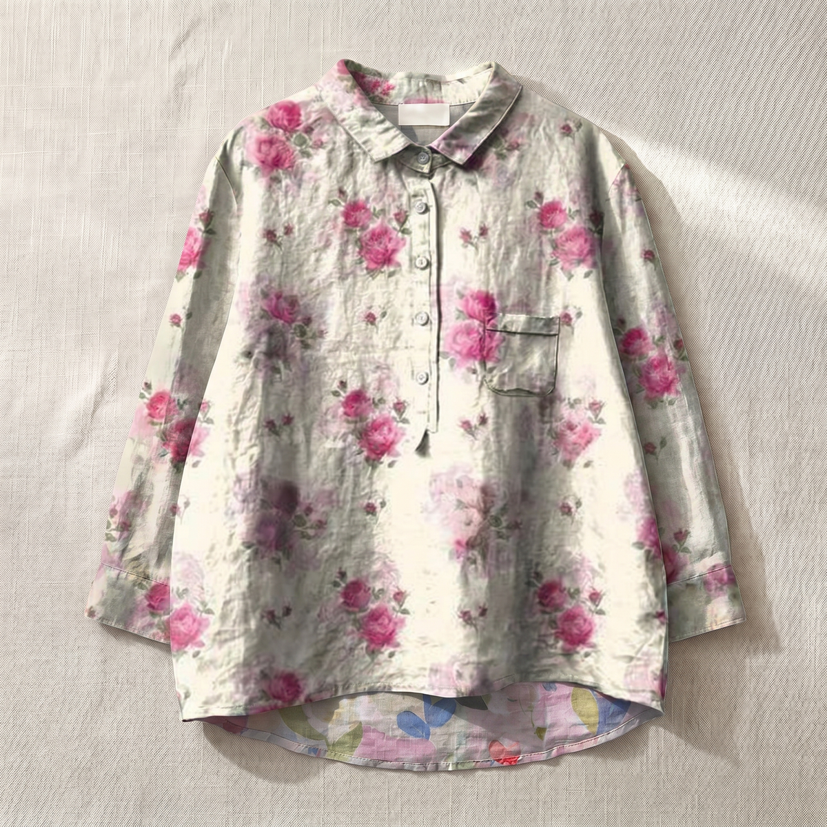 Leichte Damenbluse mit Blumenmuster – atmungsaktives Oberteil im Relaxed Fit
