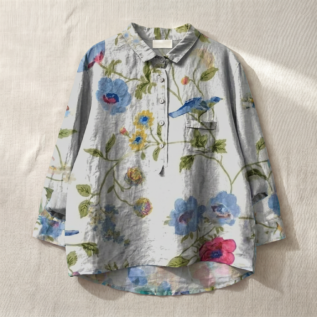 Leichte Damenbluse mit Blumenmuster – atmungsaktives Oberteil im Relaxed Fit