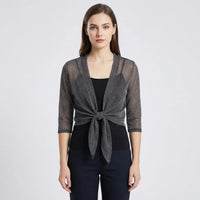 Leichte glitzernde Bolero-Strickjacke