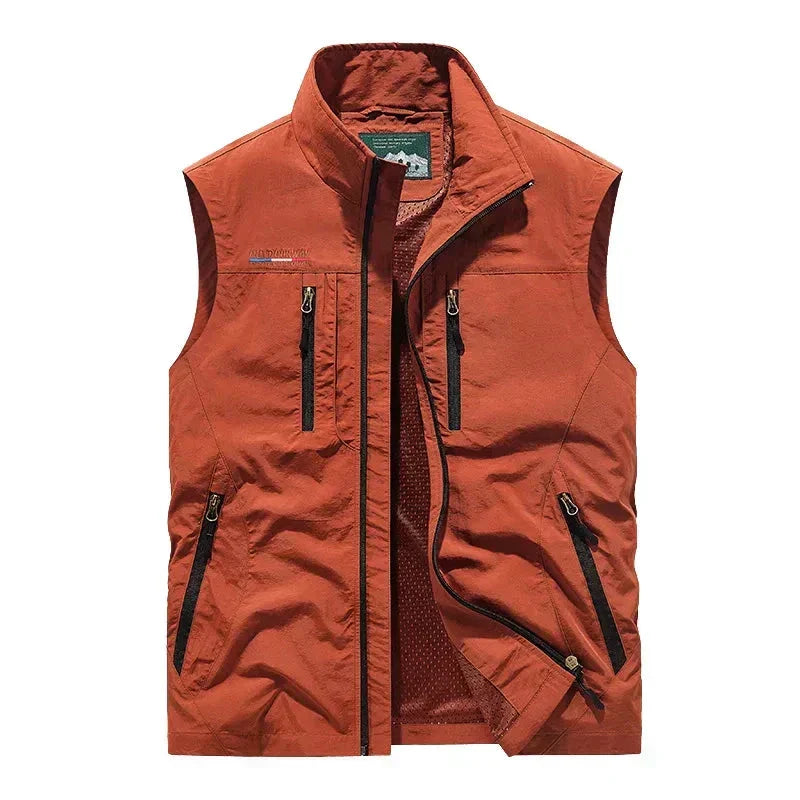 Leichte Herren-Outdoorweste mit durchgehendem Reißverschluss