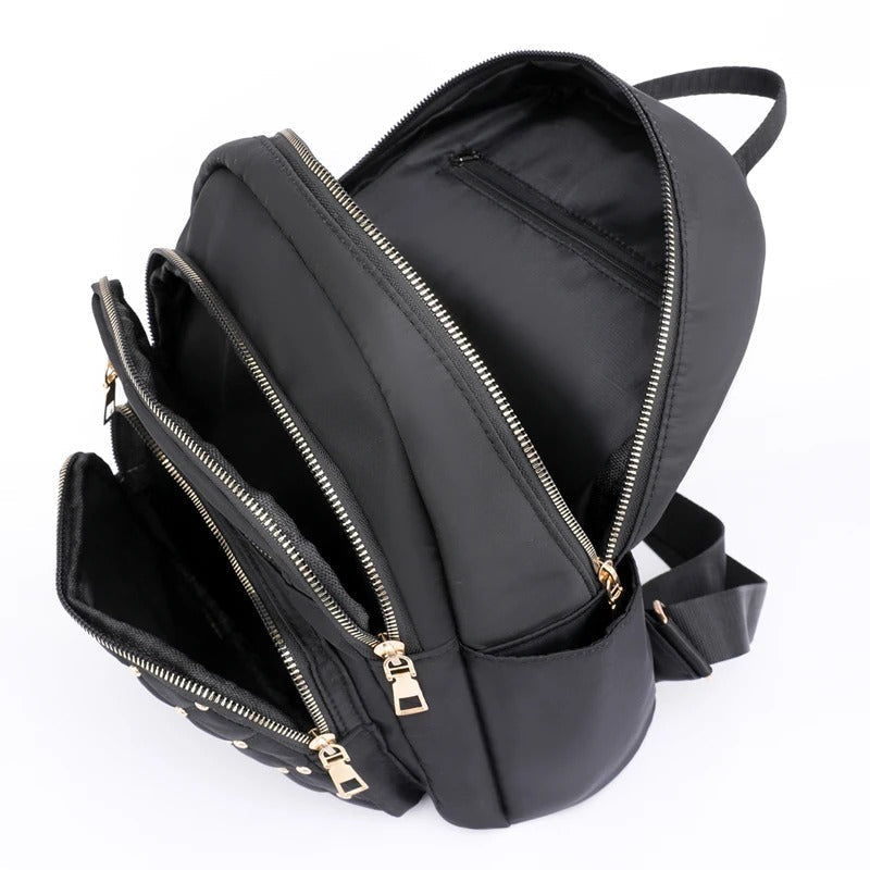 Leichter, wasserabweisender Nylon-Rucksack für Damen für Reisen und Schule