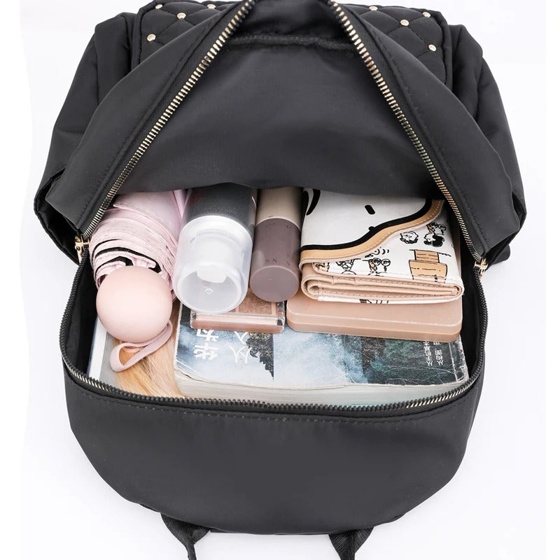 Leichter, wasserabweisender Nylon-Rucksack für Damen für Reisen und Schule
