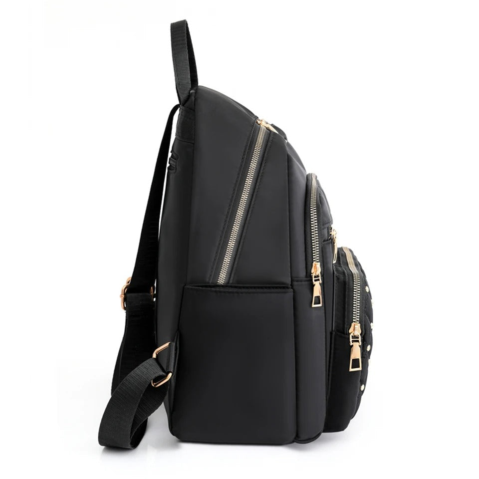 Leichter, wasserabweisender Nylon-Rucksack für Damen für Reisen und Schule