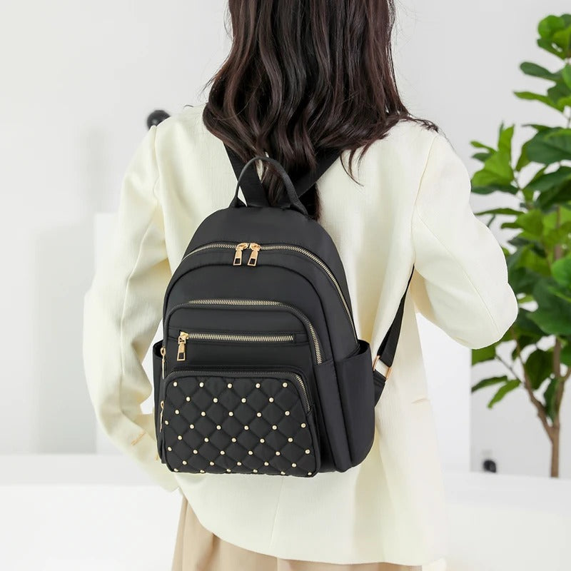 Leichter, wasserabweisender Nylon-Rucksack für Damen für Reisen und Schule