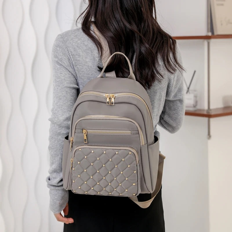 Leichter, wasserabweisender Nylon-Rucksack für Damen für Reisen und Schule