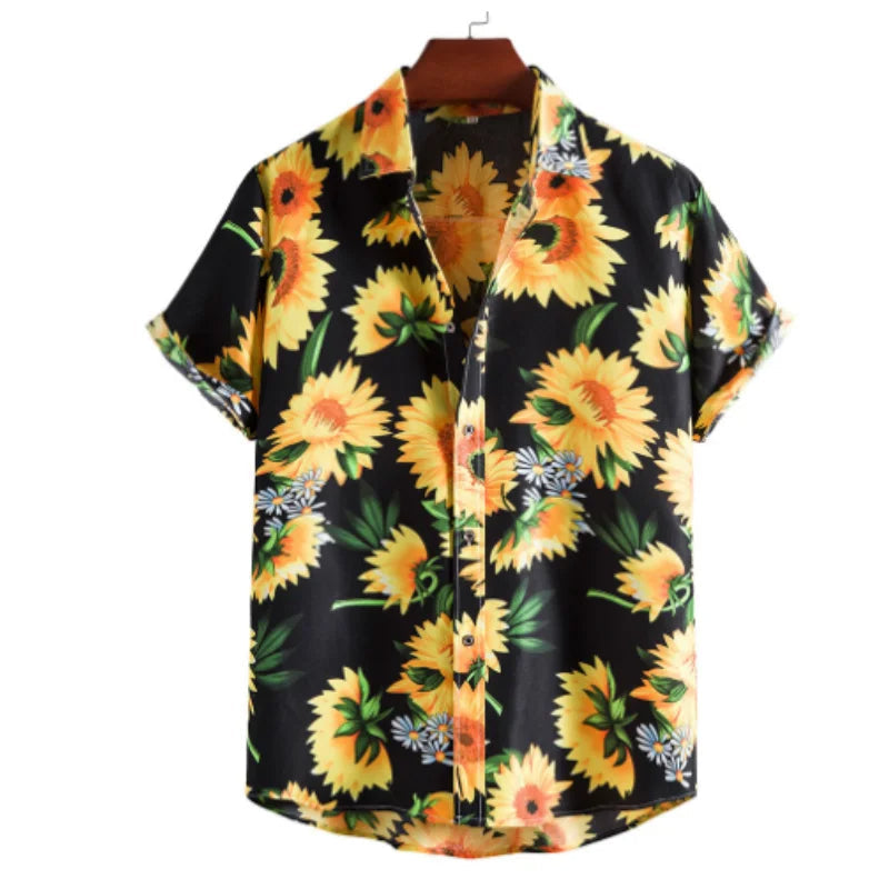 Leichtes Herren-Tropenhemd mit Blumenmuster