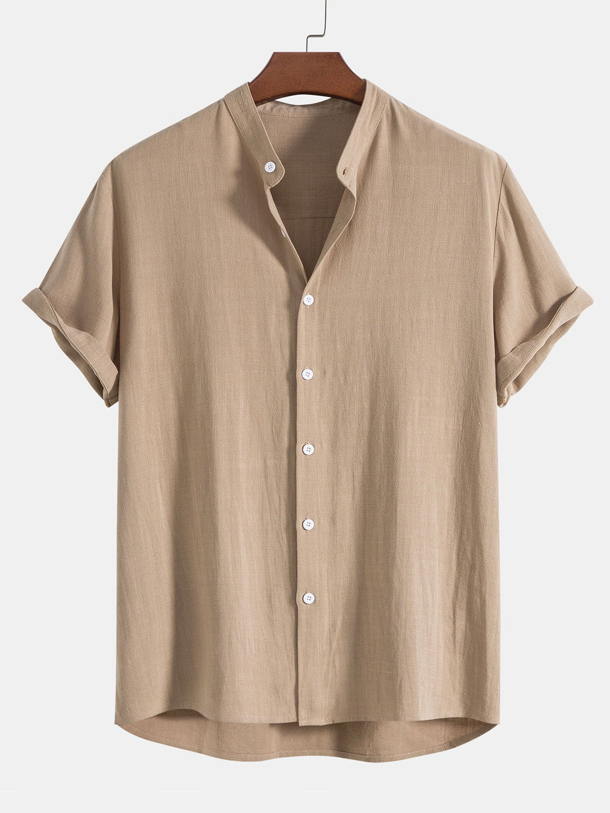 Leichtes Sommer-Set für Herren aus kurzärmeligem Hemd mit Stehkragen und Hose