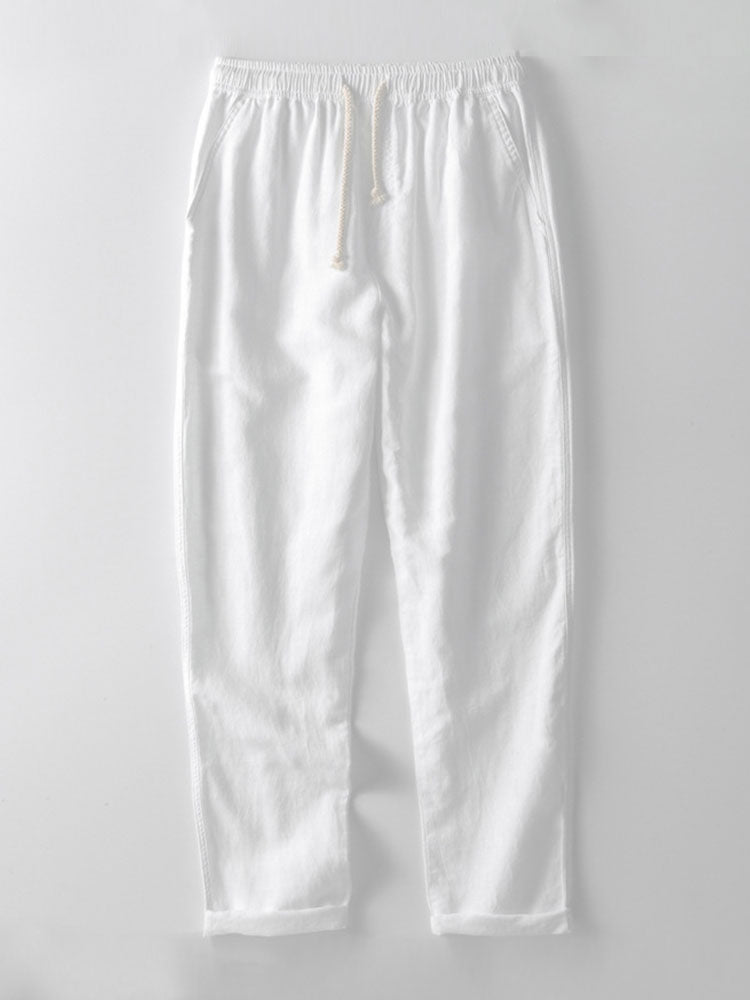 Leichtes Sommer-Set für Herren aus kurzärmeligem Hemd mit Stehkragen und Hose