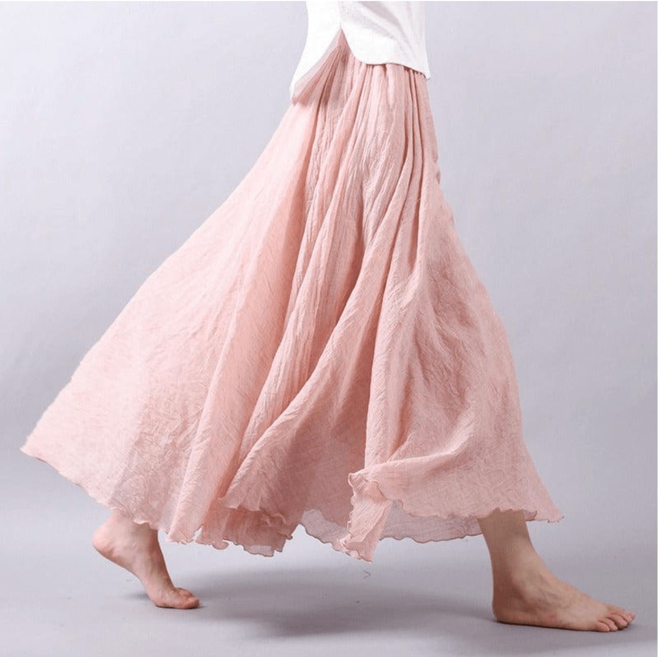 Leinen-Maxirock im Boho-Stil
