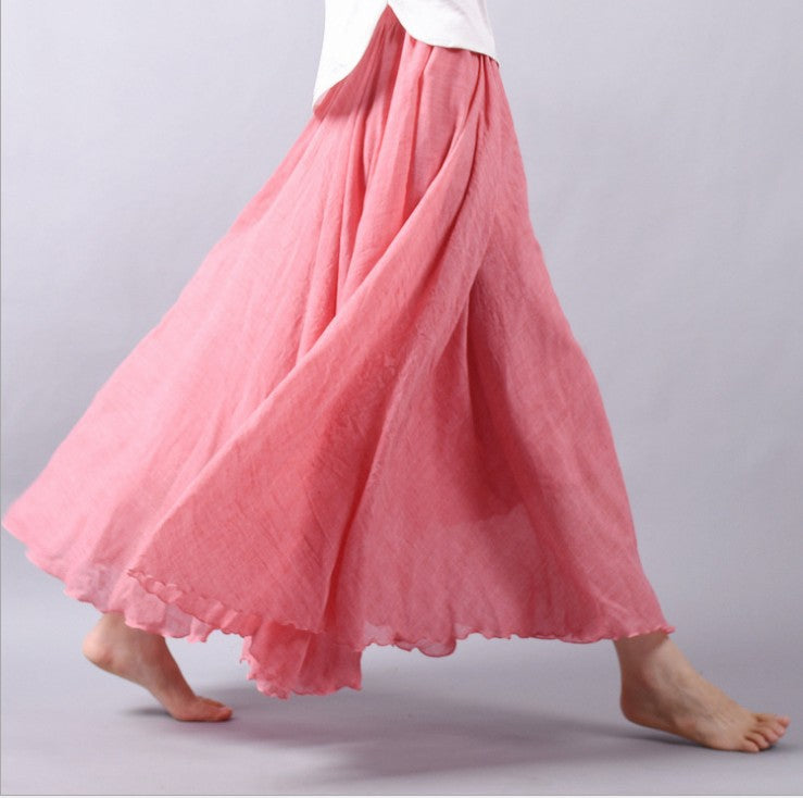 Leinen-Maxirock im Boho-Stil