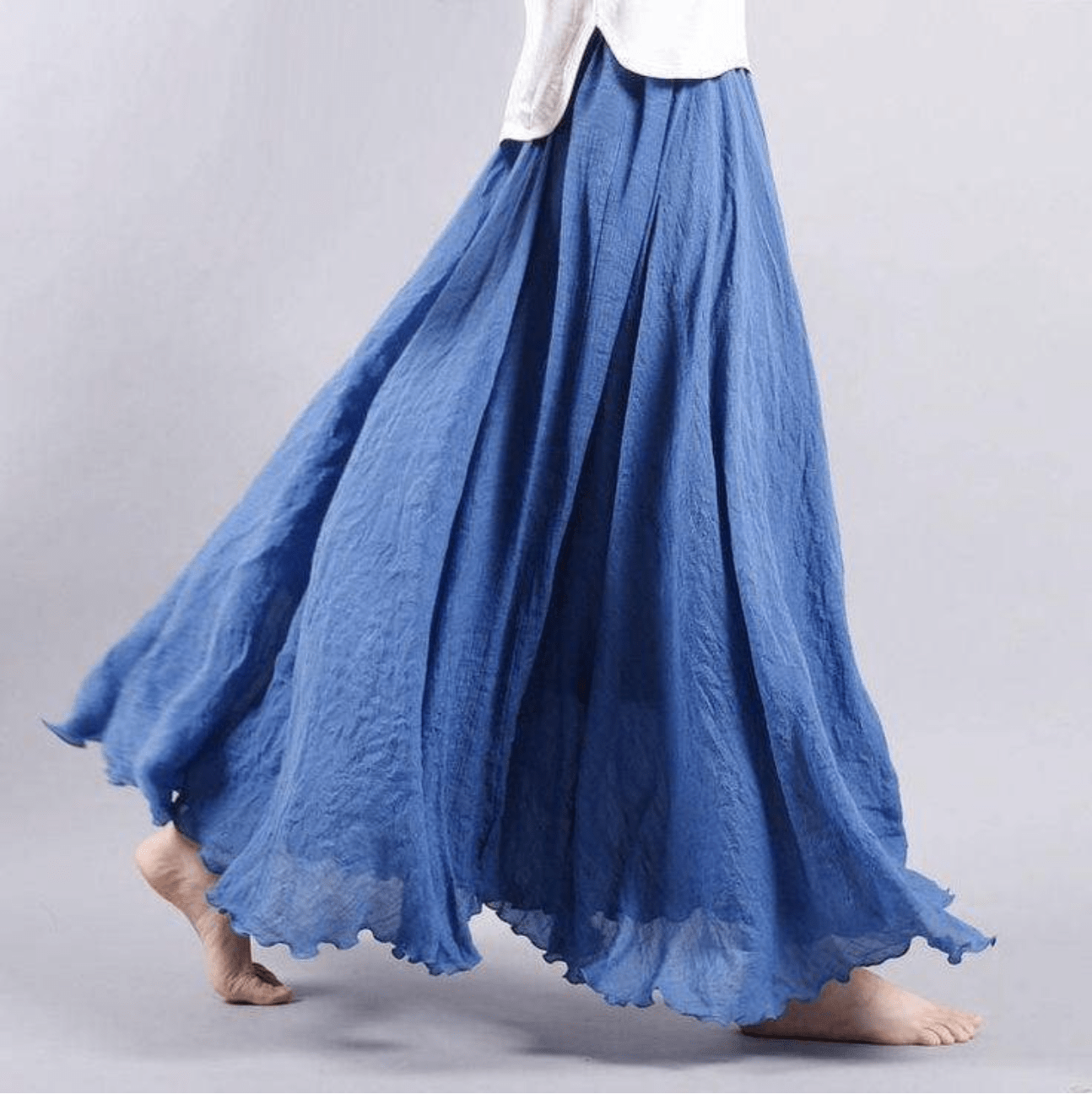 Leinen-Maxirock im Boho-Stil