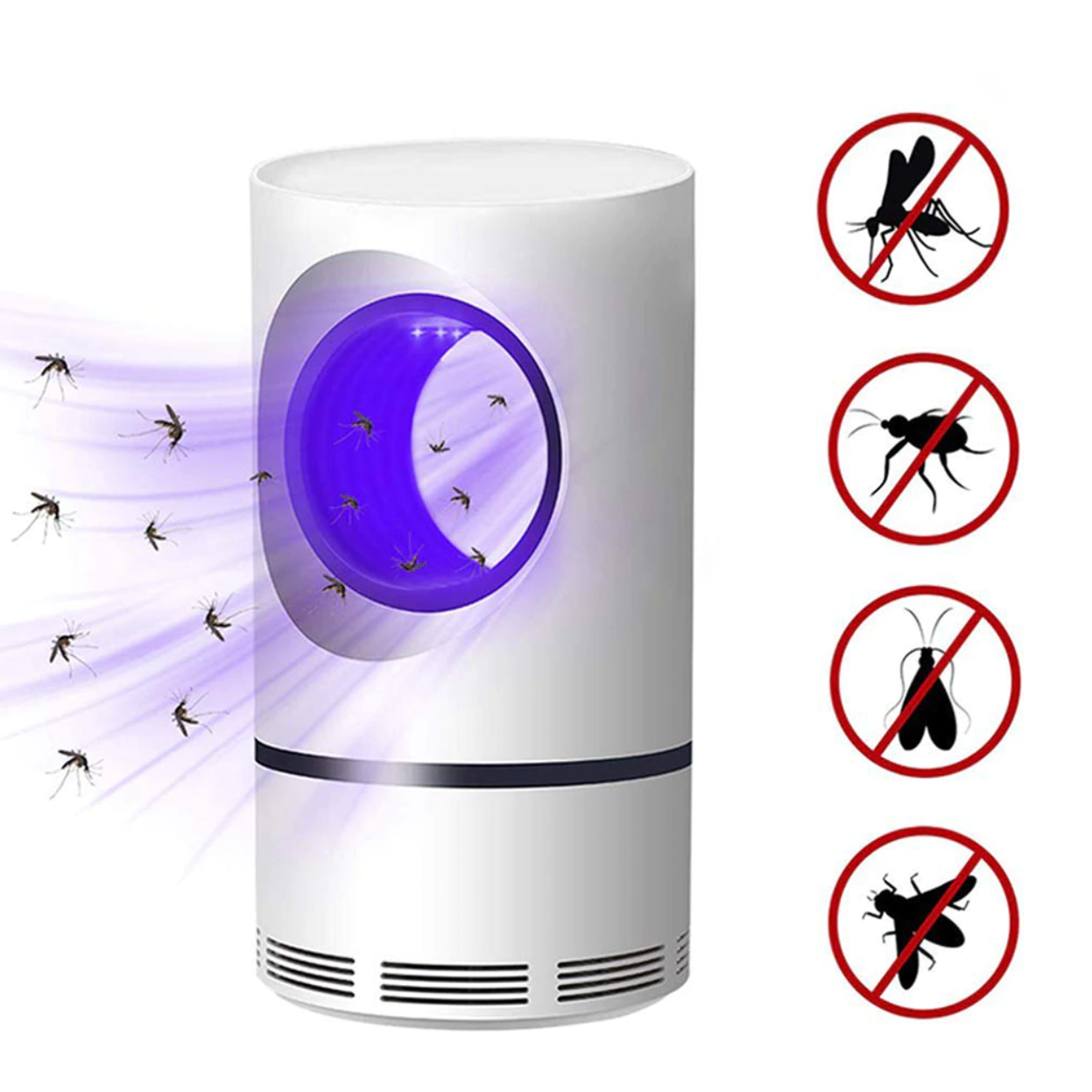 Leise USB-Mückenfalle – Chemiefreier Insektenvernichter mit 365nm UV-Licht für innen und außen