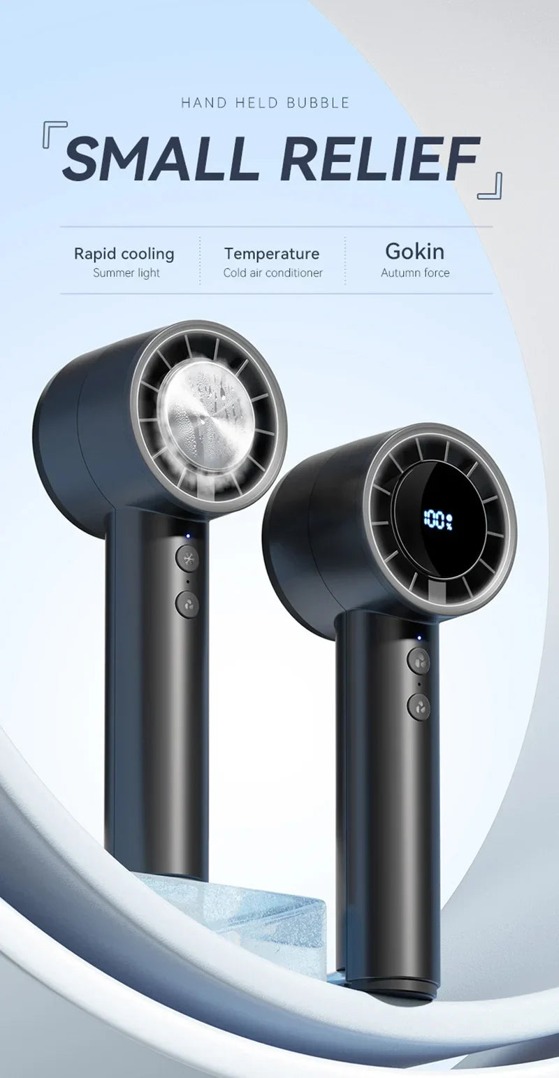 Leiser Hochgeschwindigkeits-USB-Handventilator – Tragbarer kleiner Ventilator mit LED-Display, hoher Windkraft und Kühlfunktion