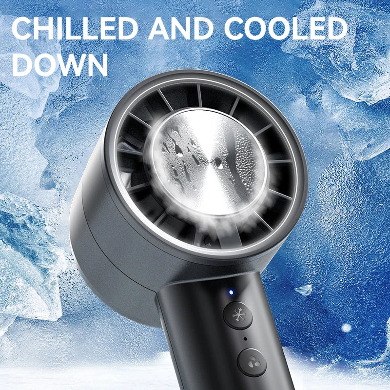 Leiser Hochgeschwindigkeits-USB-Handventilator – Tragbarer kleiner Ventilator mit LED-Display, hoher Windkraft und Kühlfunktion
