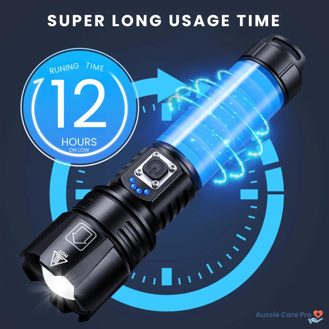Leistungsstarke aufladbare LED-Taschenlampe – 990.000 Lumen