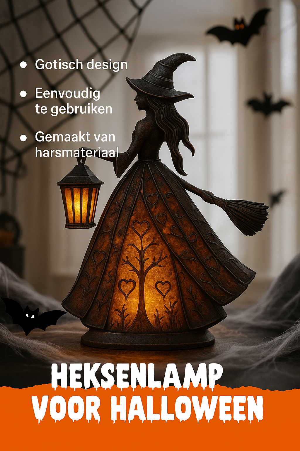Leuchtende Hexenstatue