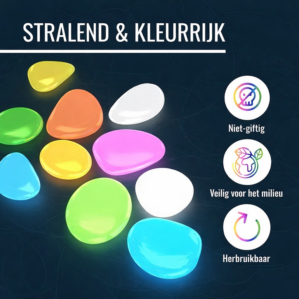 Leuchtende Kieselsteine