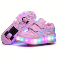 Leuchtende Rollen-Sneaker für Kinder, die Bewegung lieben