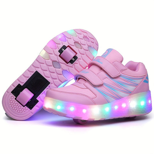 Leuchtende Rollen-Sneaker für Kinder, die Bewegung lieben