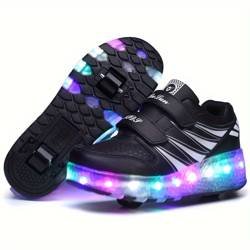 Leuchtende Rollen-Sneaker für Kinder, die Bewegung lieben