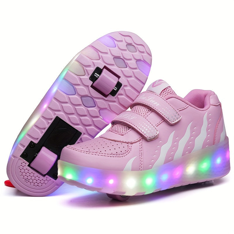 Leuchtende Rollen-Sneaker für Kinder, die Bewegung lieben