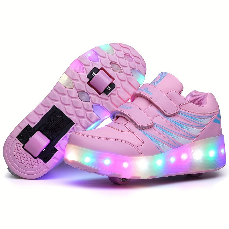 Leuchtende Rollen-Sneaker für Kinder, die Bewegung lieben