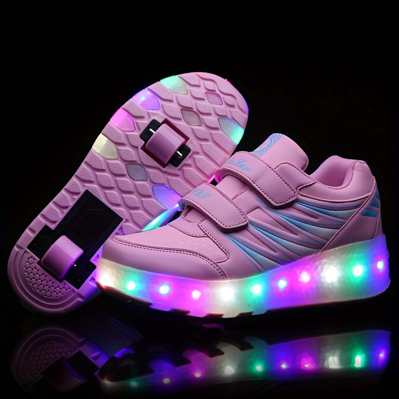 Leuchtende Rollen-Sneaker für Kinder, die Bewegung lieben