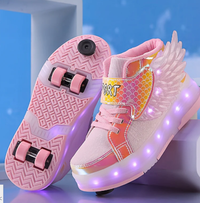 Leuchtende Rollschuh-Sneaker mit Flügeln – per USB aufladbar für Mädchen und Teenager