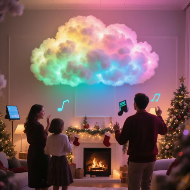 Leuchtende Wolken-Tischlampe