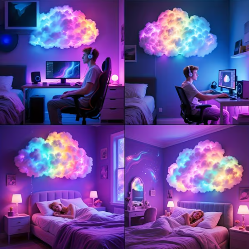 Leuchtende Wolken-Tischlampe