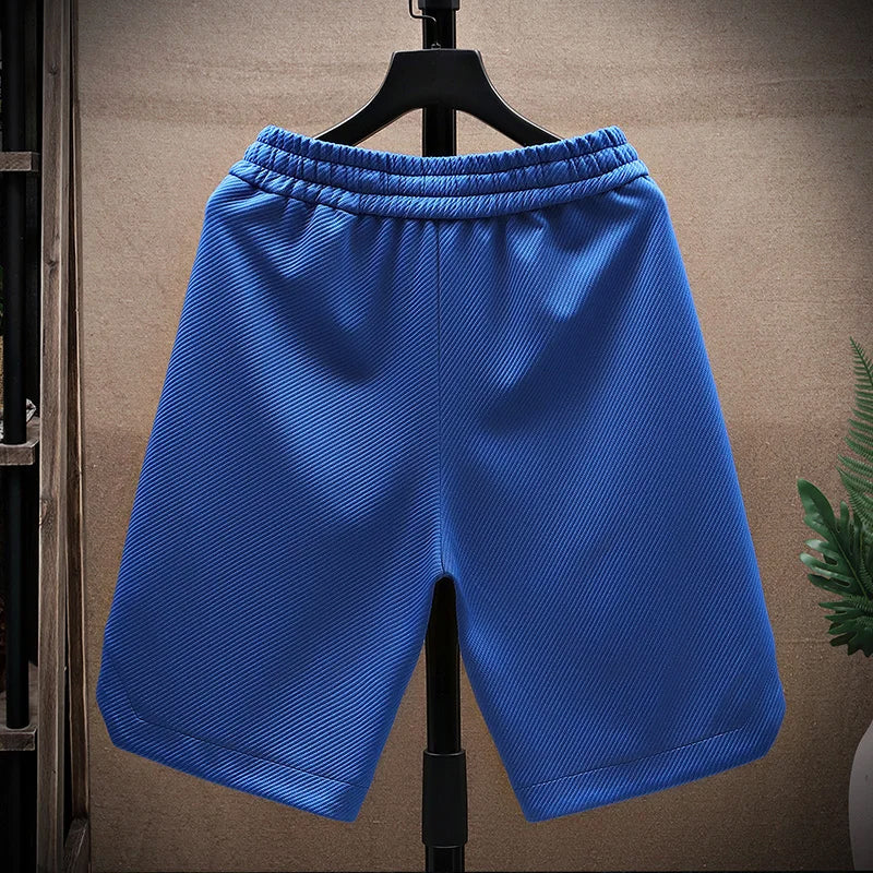 Locker geschnittene Herren-Cargoshorts mit Kontrasteinsätzen und Kordelzug im Bund