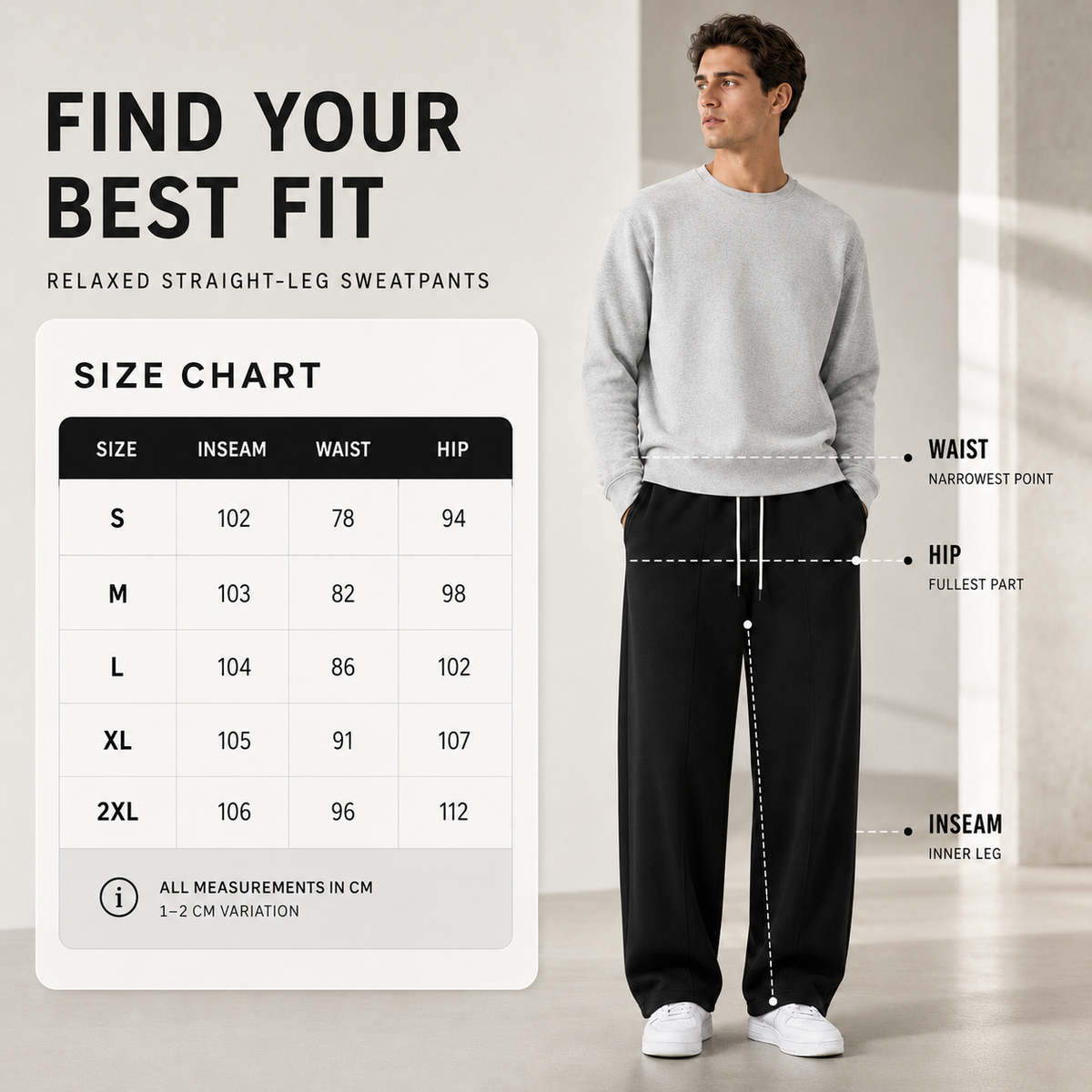 Locker geschnittene, lange Jogginghose