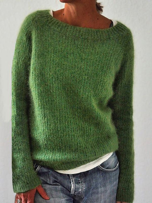 Locker geschnittener Langarmpullover für Damen