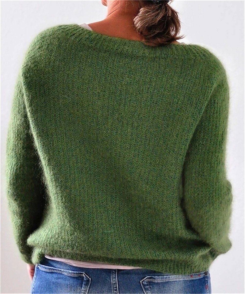 Locker geschnittener Langarmpullover für Damen