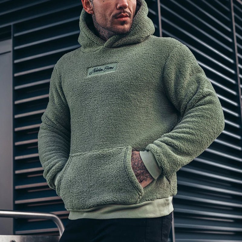 Locker geschnittener Sherpa-Kapuzenpullover für Herren