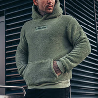 Locker geschnittener Sherpa-Kapuzenpullover für Herren