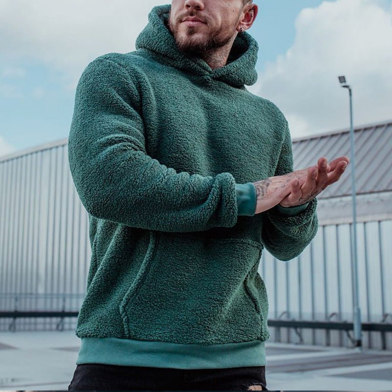 Locker geschnittener Sherpa-Kapuzenpullover für Herren
