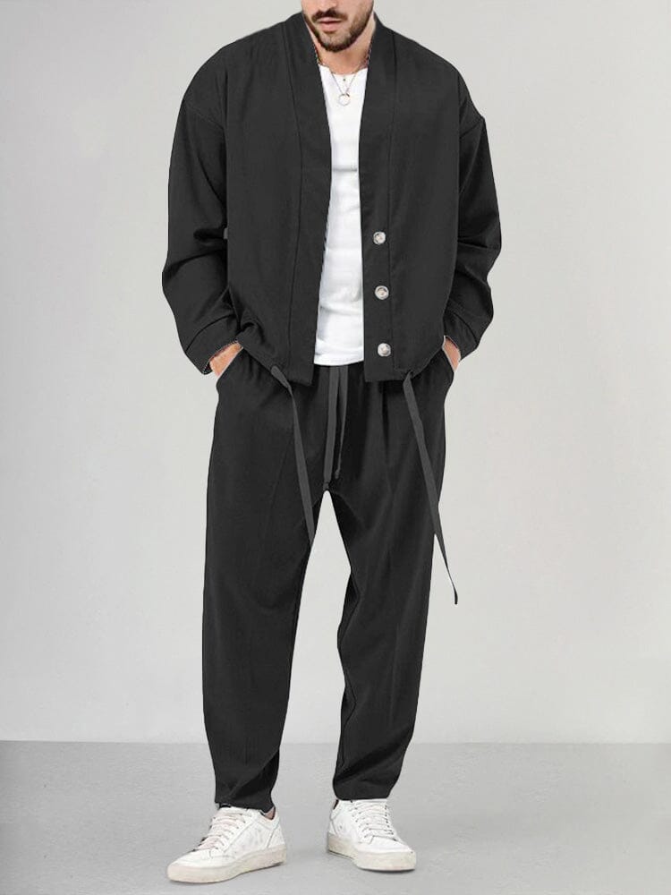 Locker geschnittenes zweiteiliges Herren-Set mit Hose