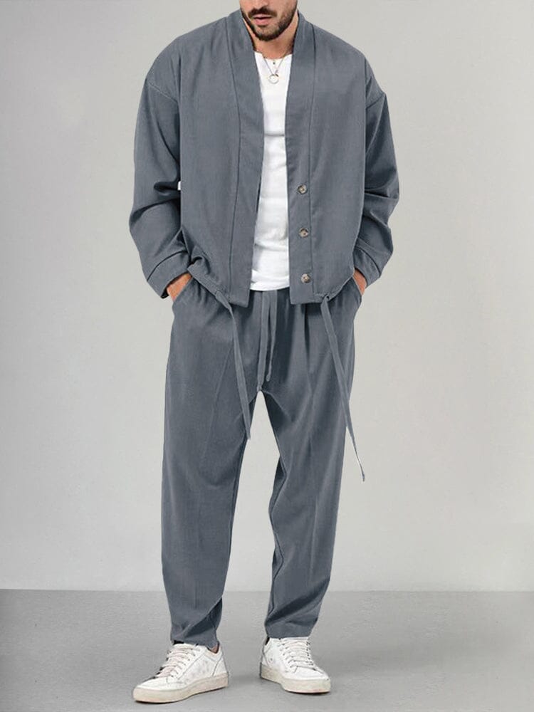 Locker geschnittenes zweiteiliges Herren-Set mit Hose