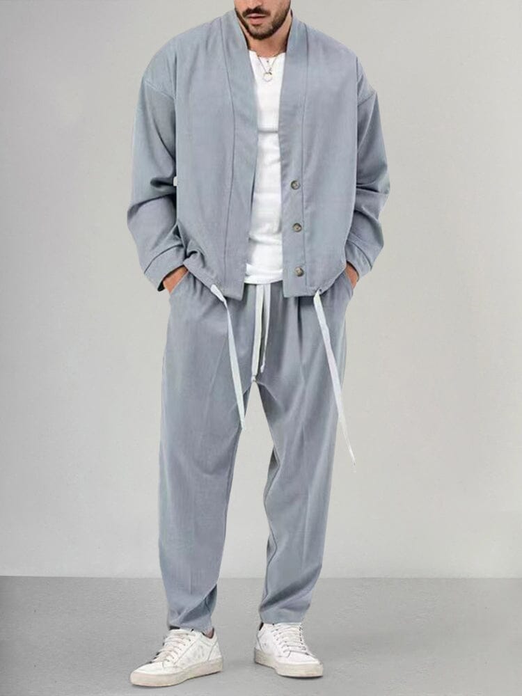 Locker geschnittenes zweiteiliges Herren-Set mit Hose