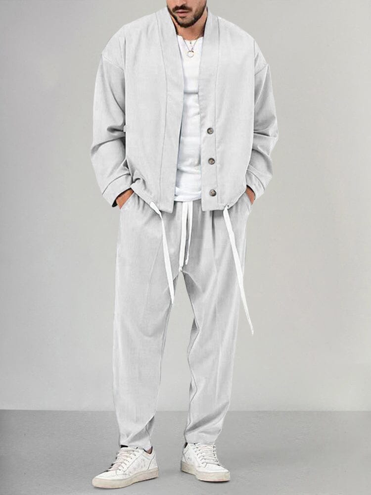 Locker geschnittenes zweiteiliges Herren-Set mit Hose