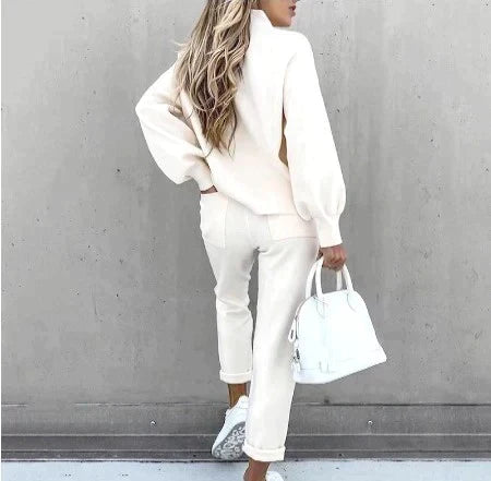 Lounge-Pullover-Set für Damen – mit Kordelzug an der Taille