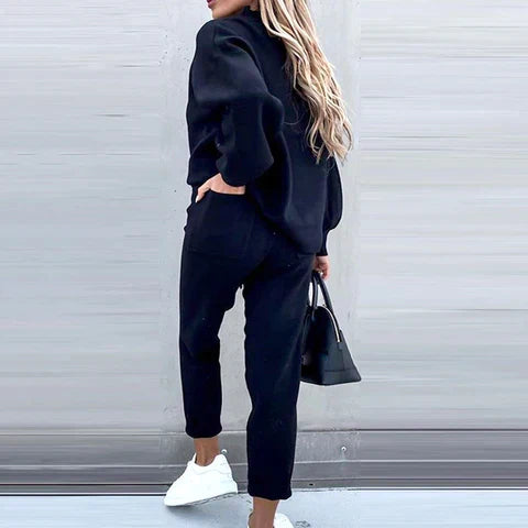 Lounge-Pullover-Set für Damen – mit Kordelzug an der Taille