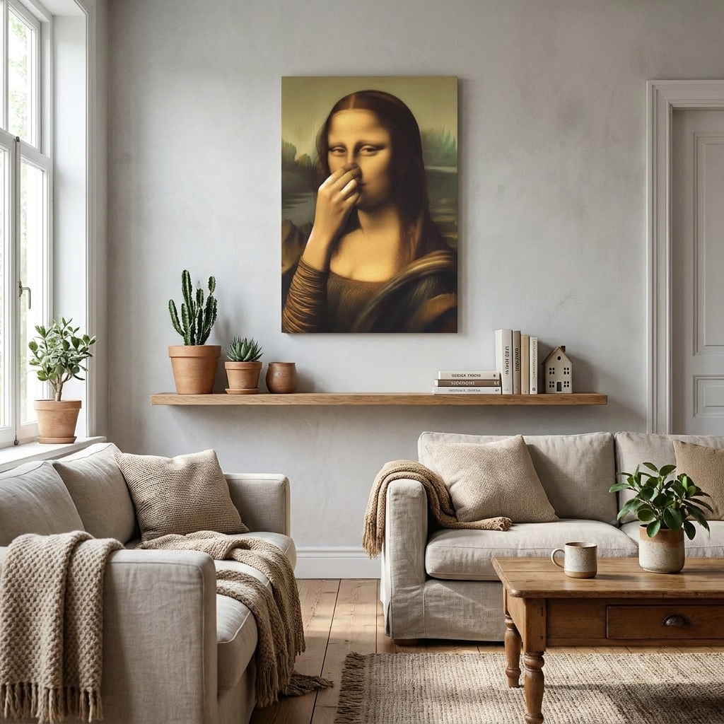 Lustiges Mona-Lisa-Wandbild