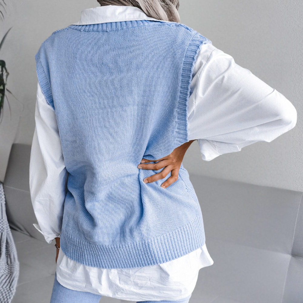 Luxuriöser Wollstrickpullover für Damen mit moderner Struktur