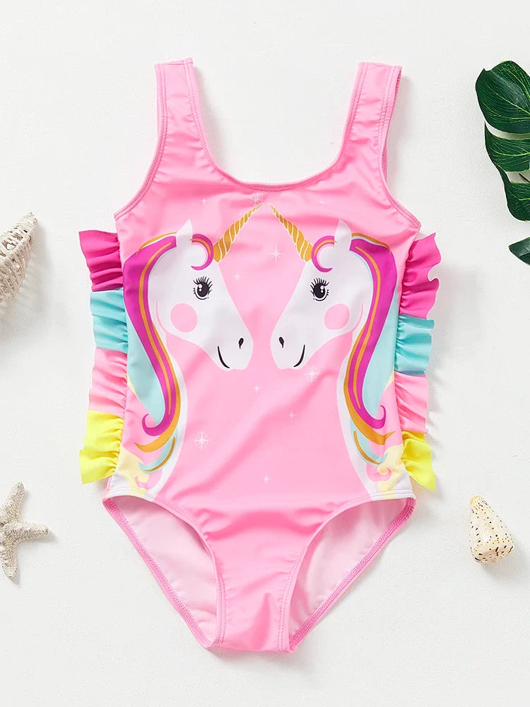 Mädchen-Badebekleidung mit Meerjungfrauen- und Einhorn-Motiven – Perfekt für Kinder von 4–8 Jahren