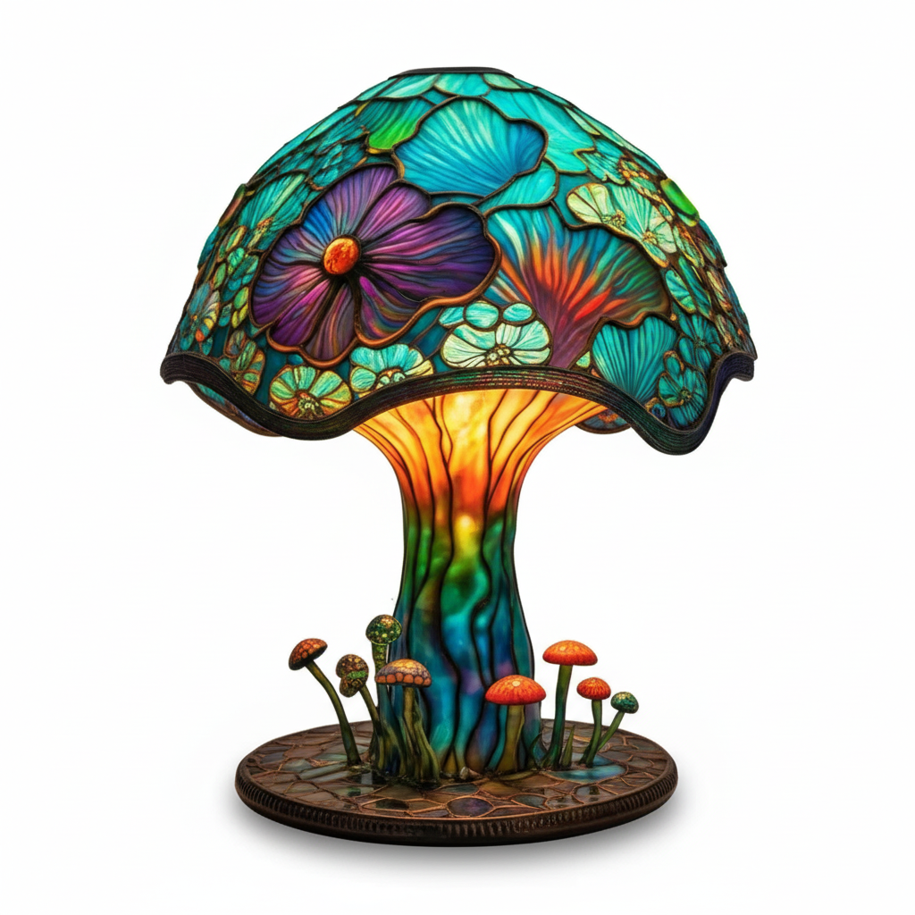 Magische Buntglaslampe für eine entspannende Atmosphäre