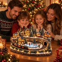 Magischer Weihnachtszug und Eisbahn