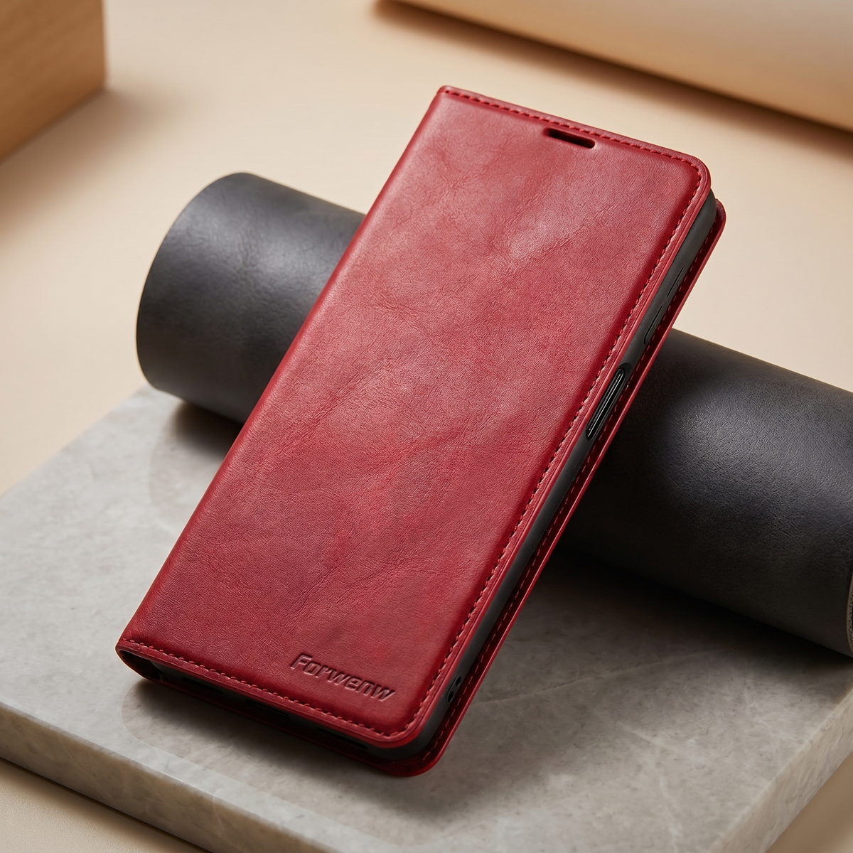 Magnetische Lederhülle für Smartphones im stilvollen Design | Langlebiger Schutz und sicherer Verschluss