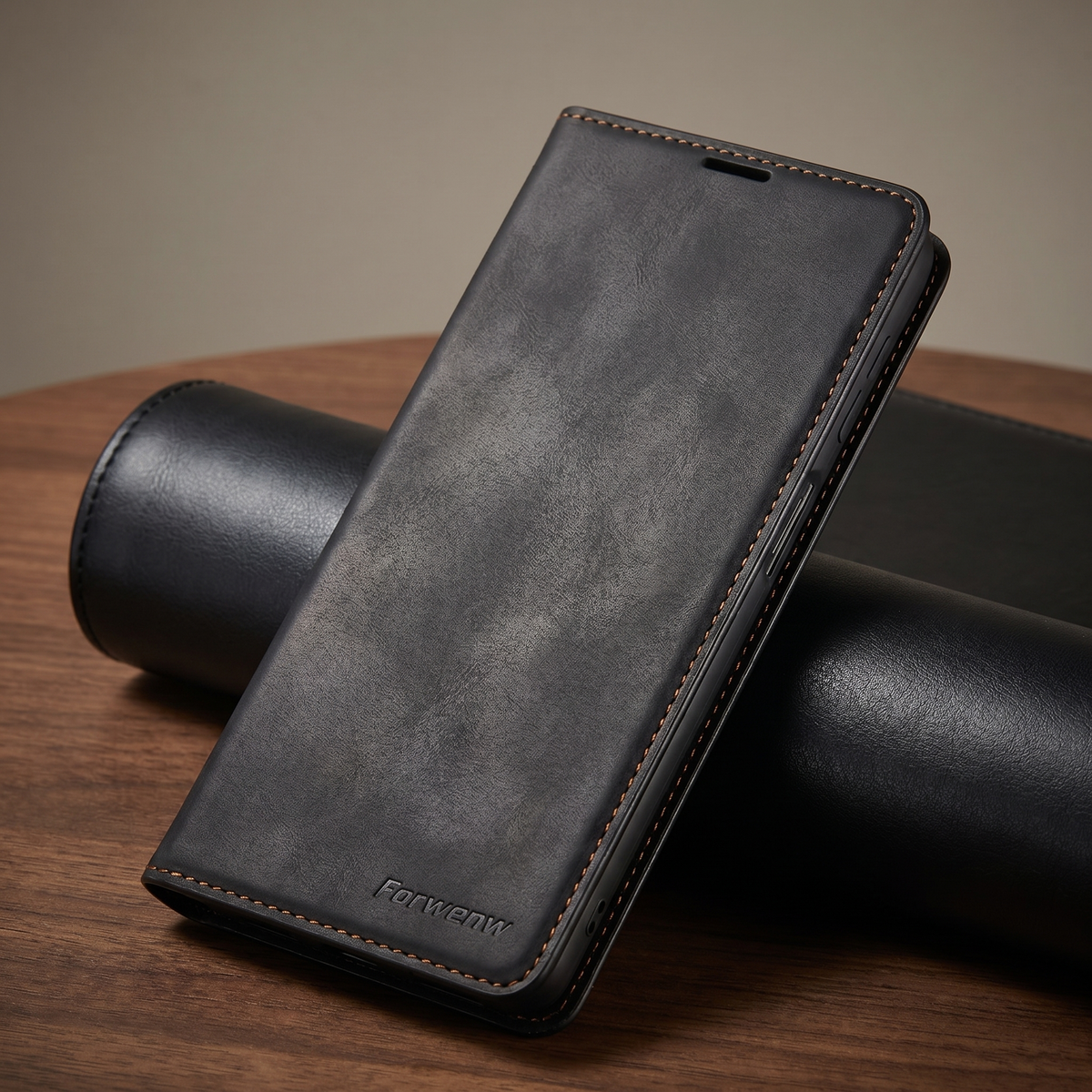 Magnetische Lederhülle für Smartphones im stilvollen Design | Langlebiger Schutz und sicherer Verschluss